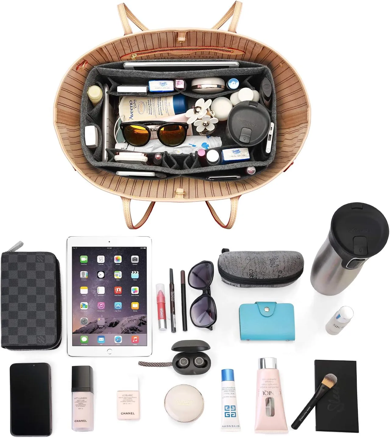 ZTUJO Felt Purse Organizer, Multi Pocket Bag in Bag Organizer For Tote & Handbag Shaper, Speedy 30, Speedy 35 and Speedy 40