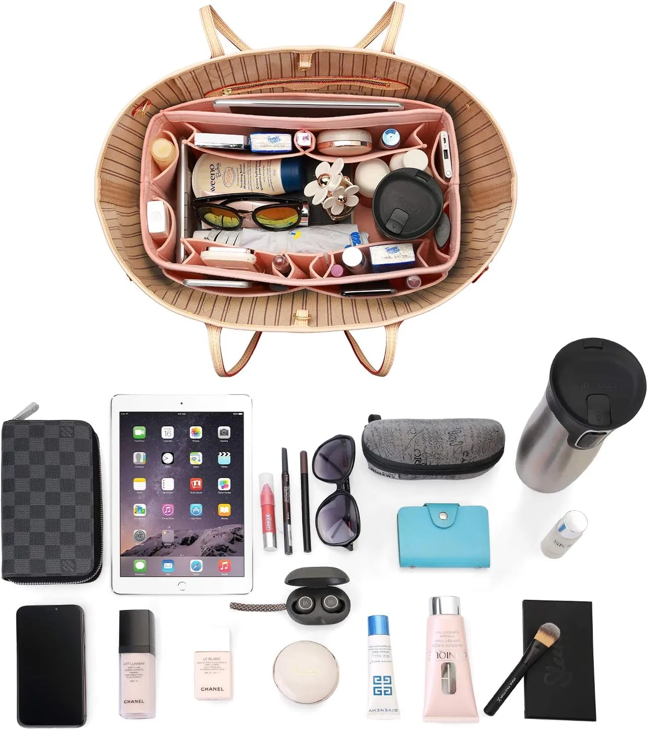 ZTUJO Felt Purse Organizer, Multi Pocket Bag in Bag Organizer For Tote & Handbag Shaper, Speedy 30, Speedy 35 and Speedy 40