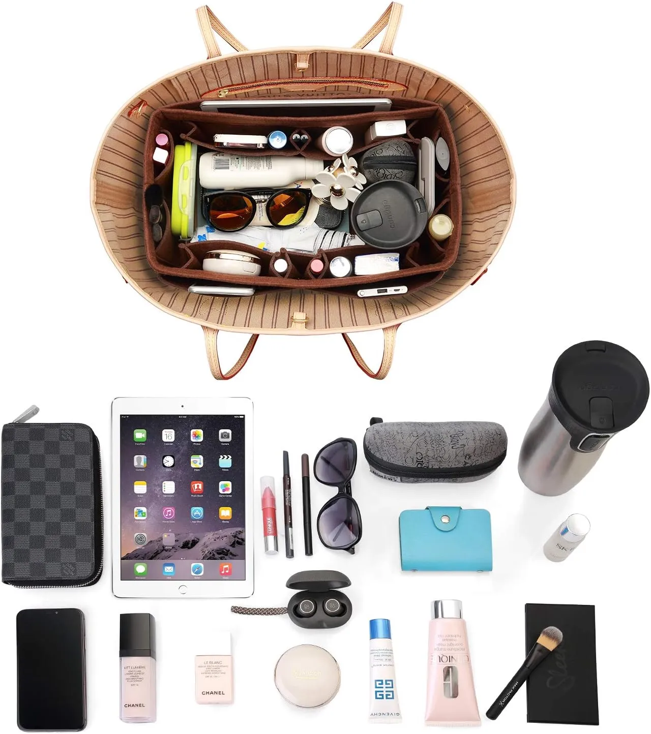 ZTUJO Felt Purse Organizer, Multi Pocket Bag in Bag Organizer For Tote & Handbag Shaper, Speedy 30, Speedy 35 and Speedy 40