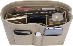 ZTUJO Purse Organizer Insert, Felt Bag Organizer For Handbag Purse Organizer,13 Colors, 6 Size (Small, Beige)