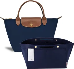 ZTUJO Purse Organizer Insert for le pliage, Compatible with Longchamp Le Pliage Top Handle S/M,Shoulder Bag S/L (Navy Blue, Medium For Shoulder Bag S)
